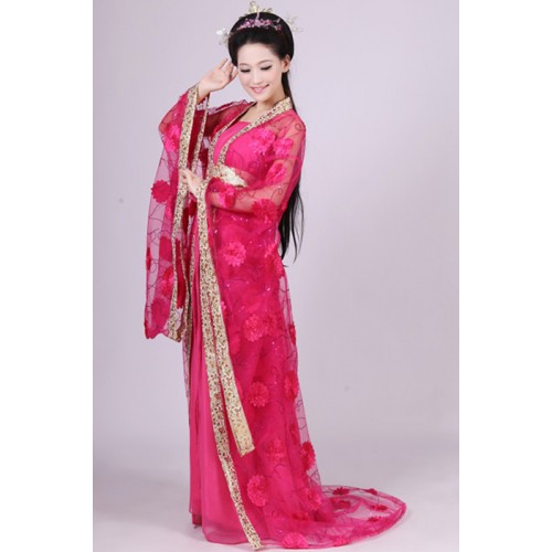 RED Chinese Traditional Women Hanfu Dress Chinese Fairy Dresses dance costume Hanfu Clothing Tang Dynasty Ancient Costume